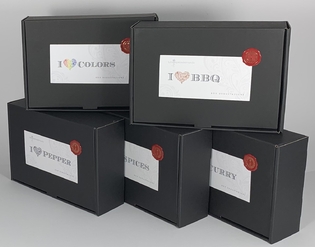 BOX I LOVE - STARTER PACK - (Pepe - Colori - BBQ - Curry - Spices) - Scatola 10 pz