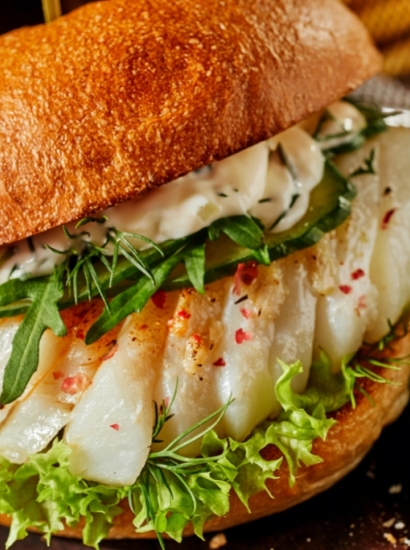 Cajun fish burger
