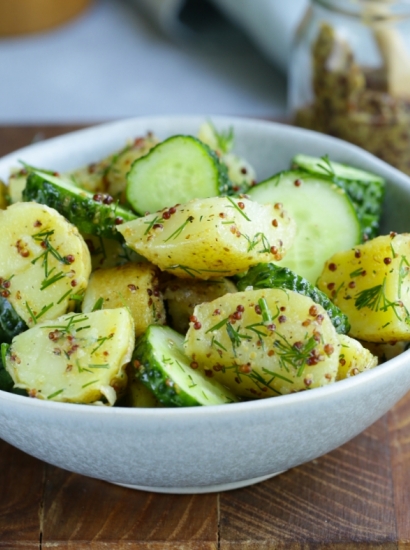 Insalata di cetrioli e patate alla senape