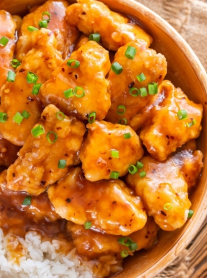 Pollo con salsa all'arancia e pepe di Sarawak