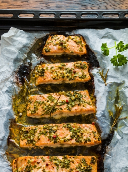 Salmone al cartoccio con salsa Chimichurri