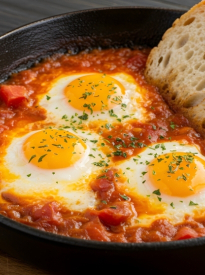 Shakshuka con harissa alla rosa