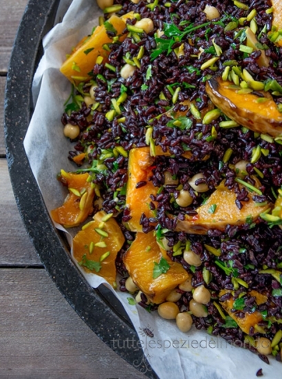 RISO ROSSO ZUCCA E CECI CON THAI VERDE